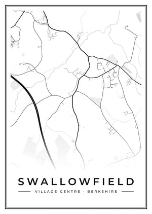 Swallowfield Village Centre Street Map Poster