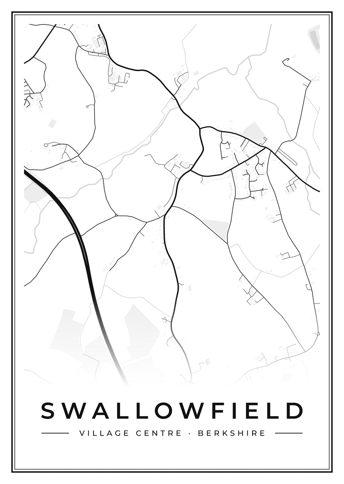 Street map poster of Swallowfield village centre, Berkshire