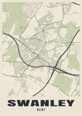 Street map poster of Swanley, Kent
