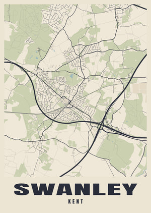 Swanley Street Map Poster