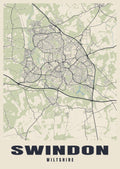 Street map poster of Swindon, Wiltshire