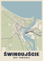 Street map poster of Świnoujście, West Pomerania