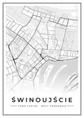Street map poster of Świnoujście town centre, West Pomerania