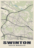 Street map poster of Swinton, Greater Manchester