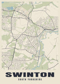 Street map poster of Swinton, South Yorkshire
