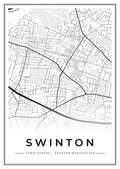 Street map poster of Swinton town centre, Greater Manchester