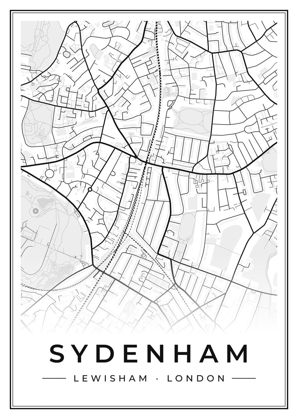 Street map poster of Sydenham, Lewisham, London