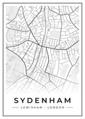 Street map poster of Sydenham, Lewisham, London