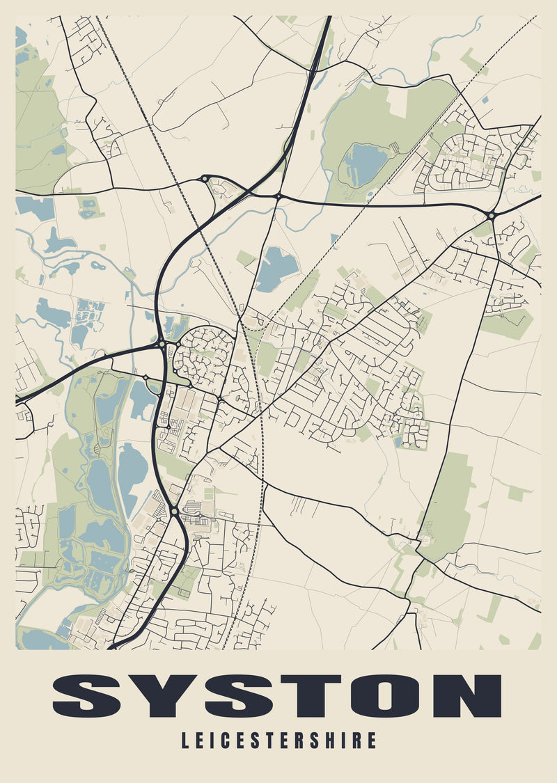 Syston Street Map Poster