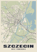 Street map poster of Szczecin, West Pomerania