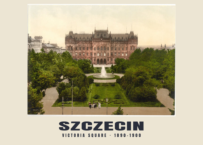 Place Victoria, Szczecin — 1890–1900 · Tirage photochrome ancien