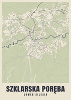 Street map poster of Szklarska Poręba, Lower Silesia