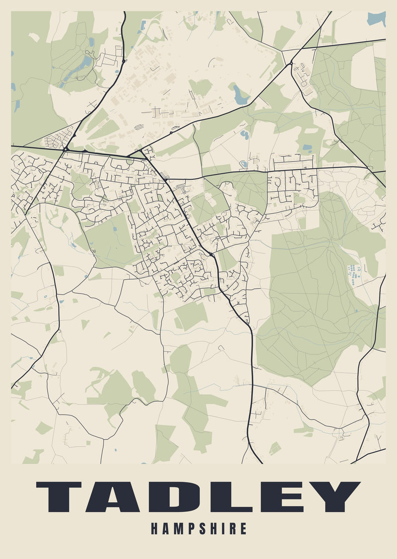 Tadley Street Map Poster