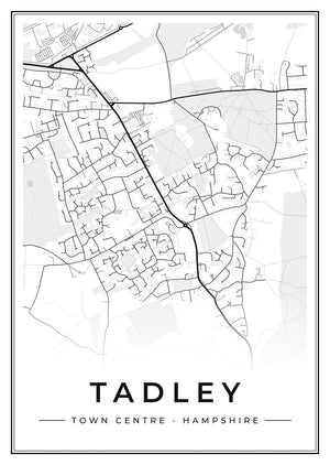 Tadley Town Centre Street Map Poster