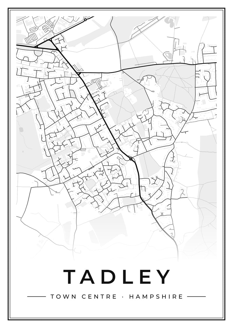 Tadley Town Centre Street Map Poster