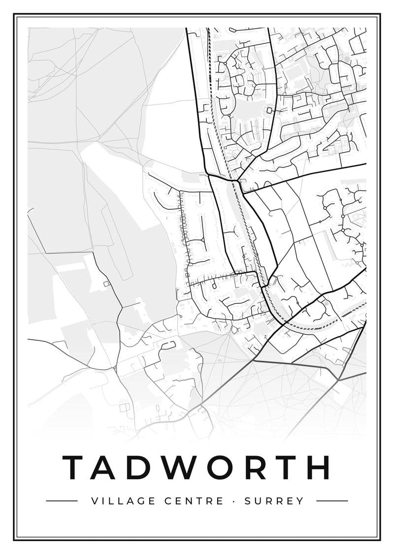 Tadworth Village Centre Street Map Poster