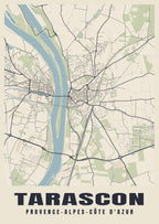 Street map poster of Tarascon, Provence-Alpes-Côte d'Azur