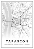 Street map poster of Tarascon town centre, Provence-Alpes-Côte d'Azur