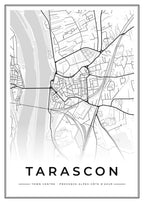 Street map poster of Tarascon town centre, Provence-Alpes-Côte d'Azur