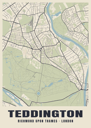 Teddington Heritage Street Map Poster
