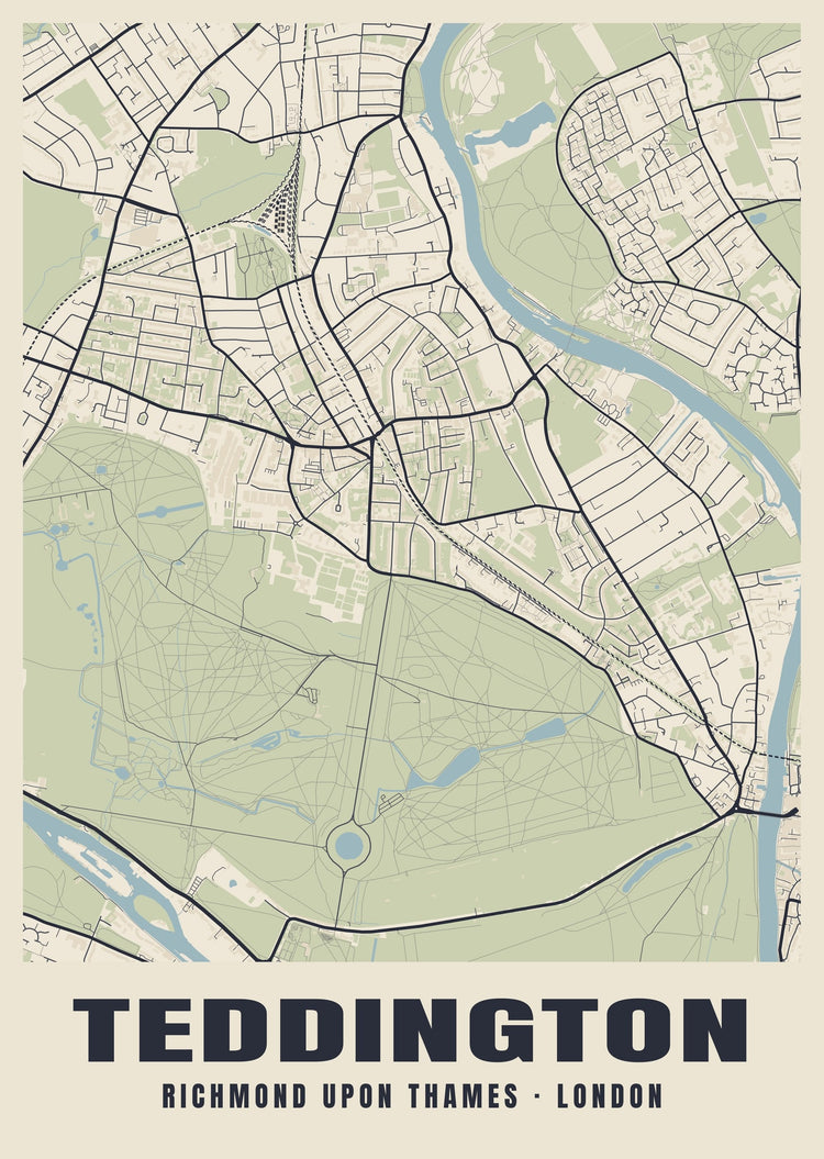 Teddington Heritage Street Map Poster