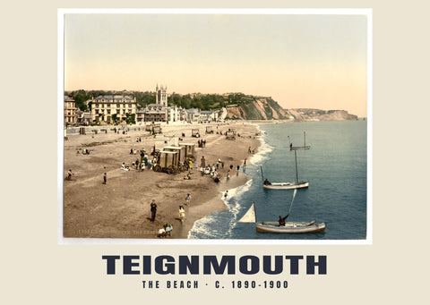 Plaża, Teignmouth, ok. 1890–1900 Heritage Print