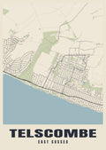 Street map poster of Telscombe, East Sussex