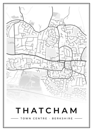 Thatcham Town Centre Street Map Poster