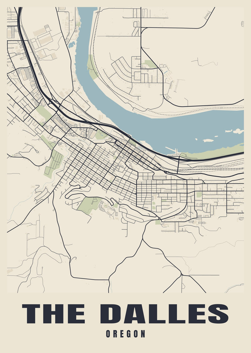 The Dalles Street Map Poster