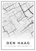Street map poster of Den Haag city centre, South Holland