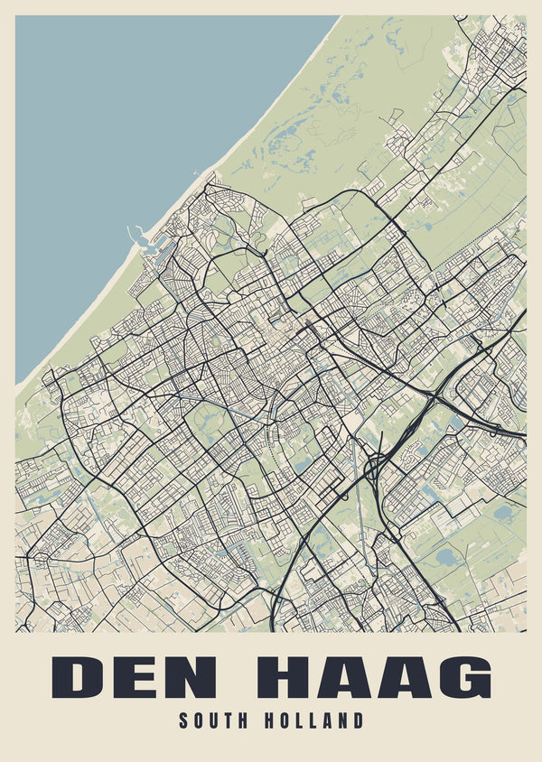 Den Haag Street Map Poster