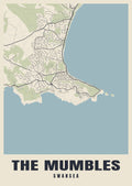 Street map poster of The Mumbles, Swansea