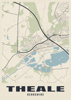 Street map poster of Theale, Berkshire