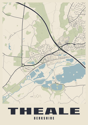 Theale Street Map Poster