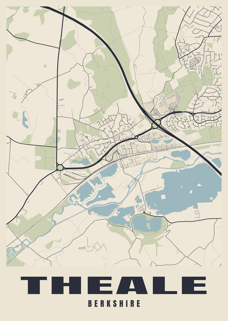 Theale Street Map Poster