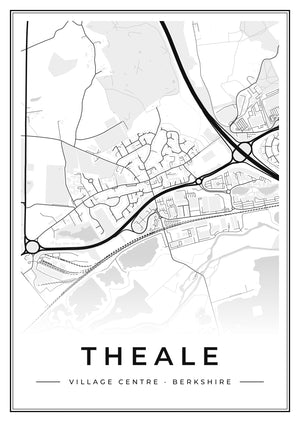 Theale Village Centre Street Map Poster