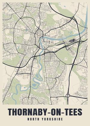 Thornaby-on-Tees Street Map Poster