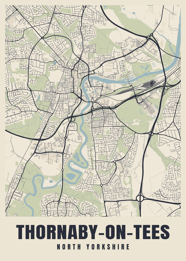 Thornaby-on-Tees Street Map Poster