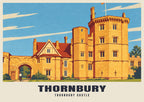 Thornbury Castle poster, Retro Railway style