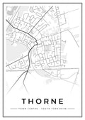 Street map poster of Thorne town centre, South Yorkshire
