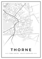 Street map poster of Thorne town centre, South Yorkshire