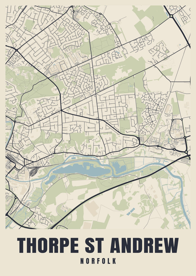 Thorpe St Andrew Street Map Poster