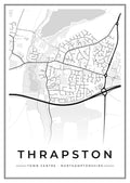 Street map poster of Thrapston town centre, Northamptonshire