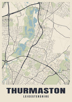 Street map poster of Thurmaston, Leicestershire