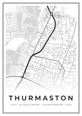Street map poster of Thurmaston village centre, Leicestershire