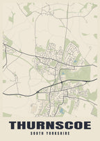 Street map poster of Thurnscoe, South Yorkshire