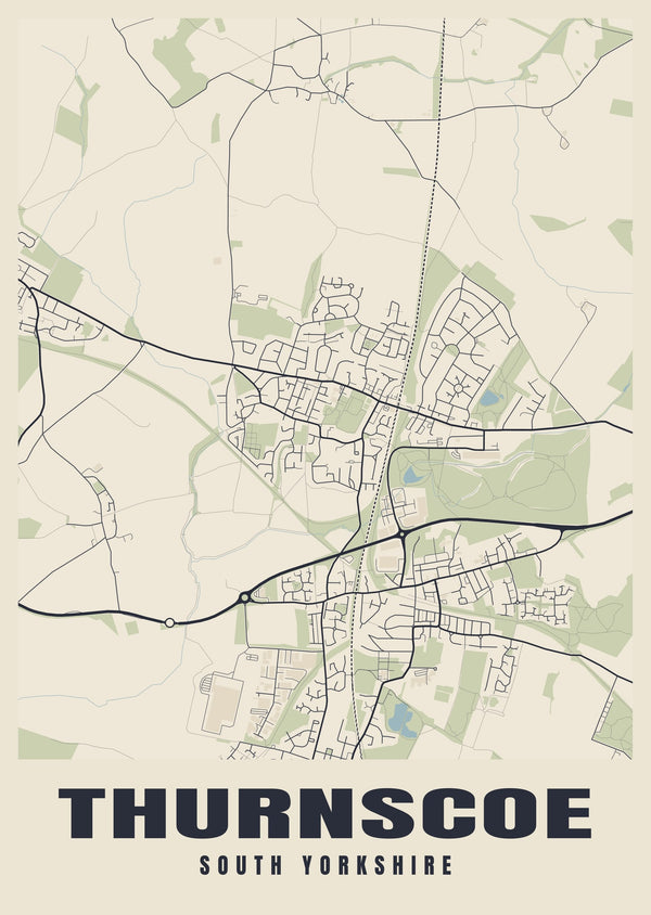 Thurnscoe Street Map Poster