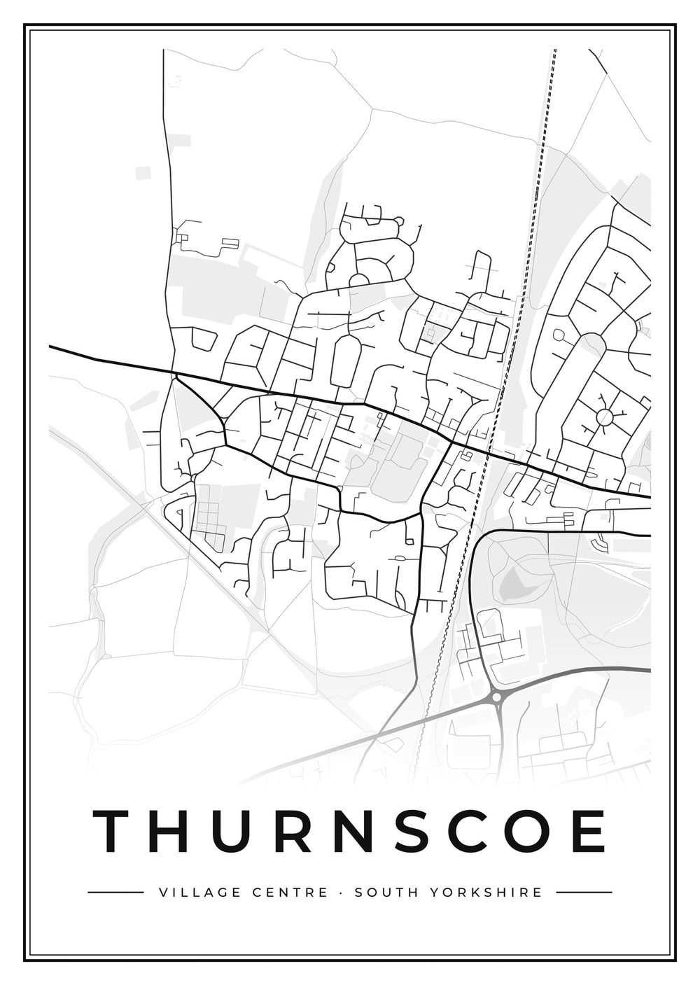 Thurnscoe Village Centre Street Map Poster