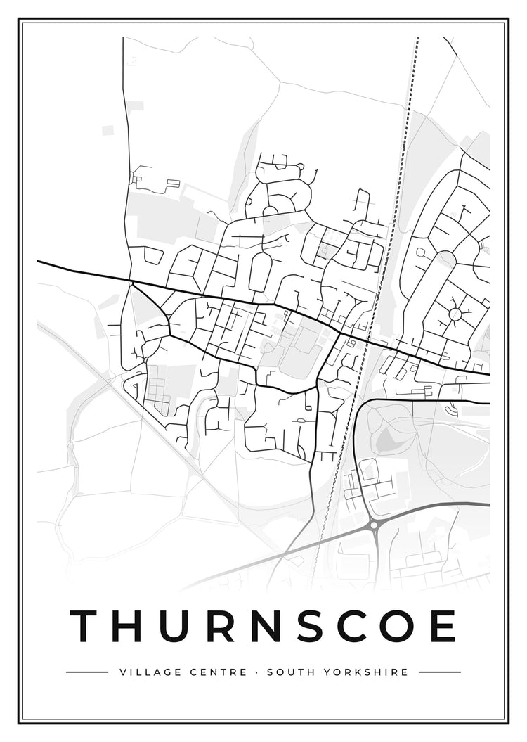 Thurnscoe Village Centre Street Map Poster