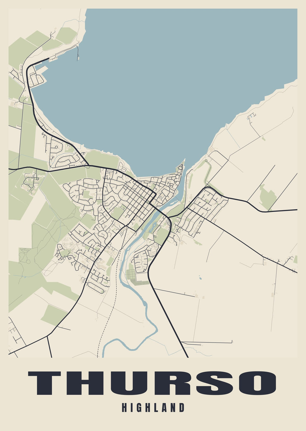 Street map poster of Thurso, Highland